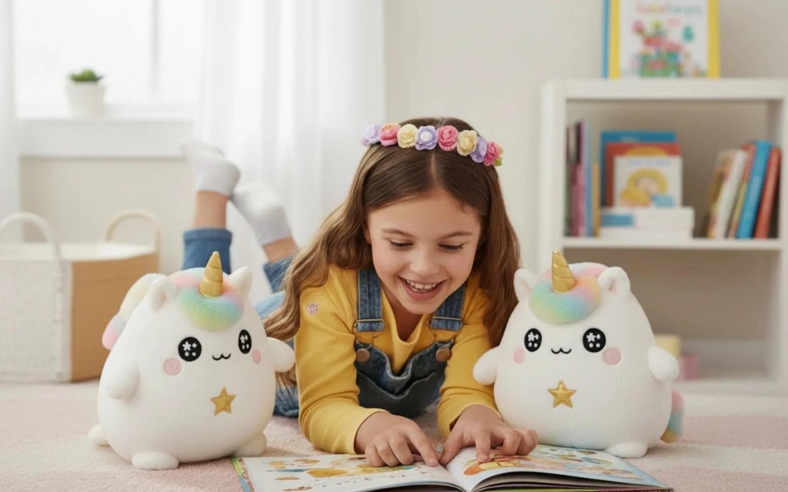 A child reading with Lumi